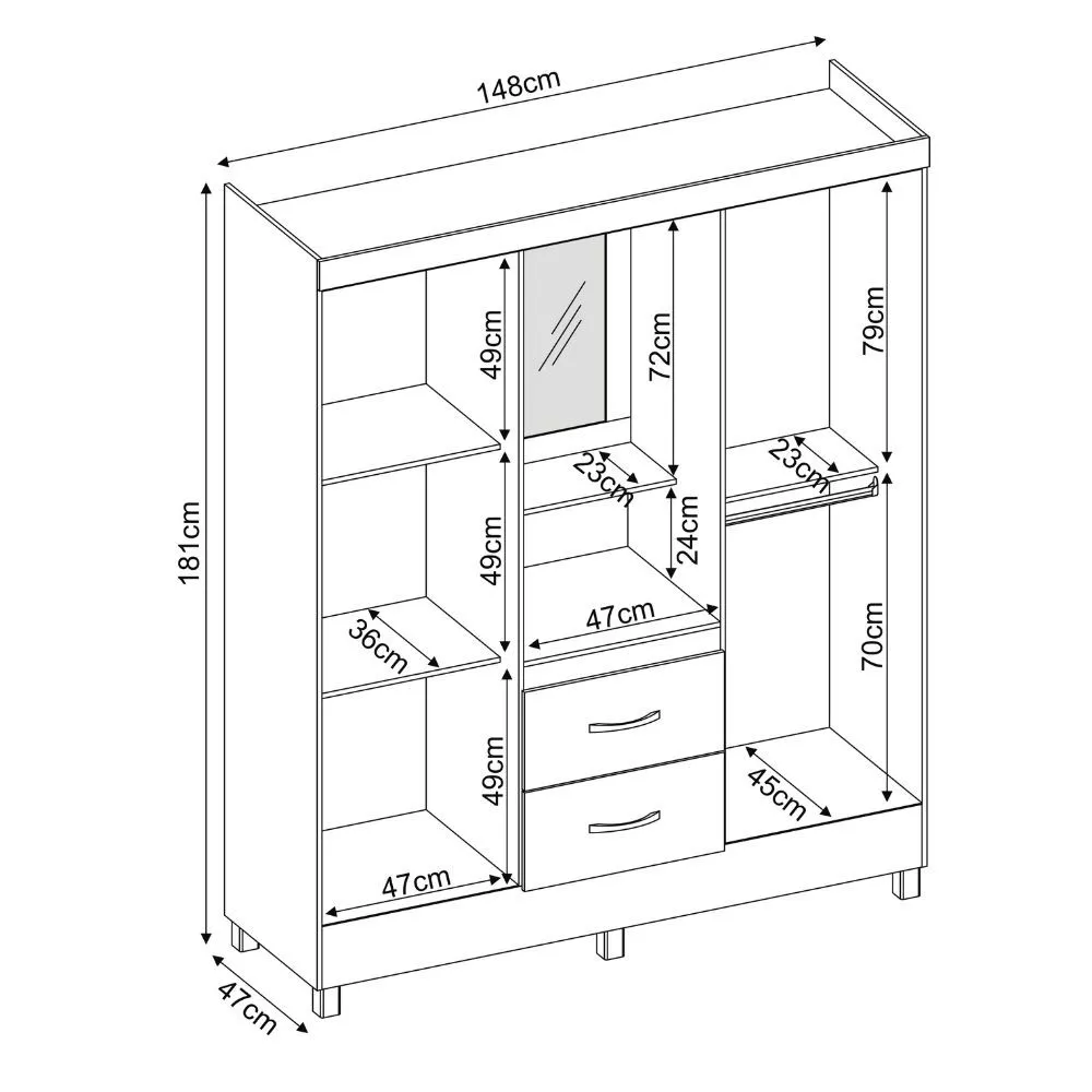 Guarda Roupa Demobile Lord Capelinha 4 Portas