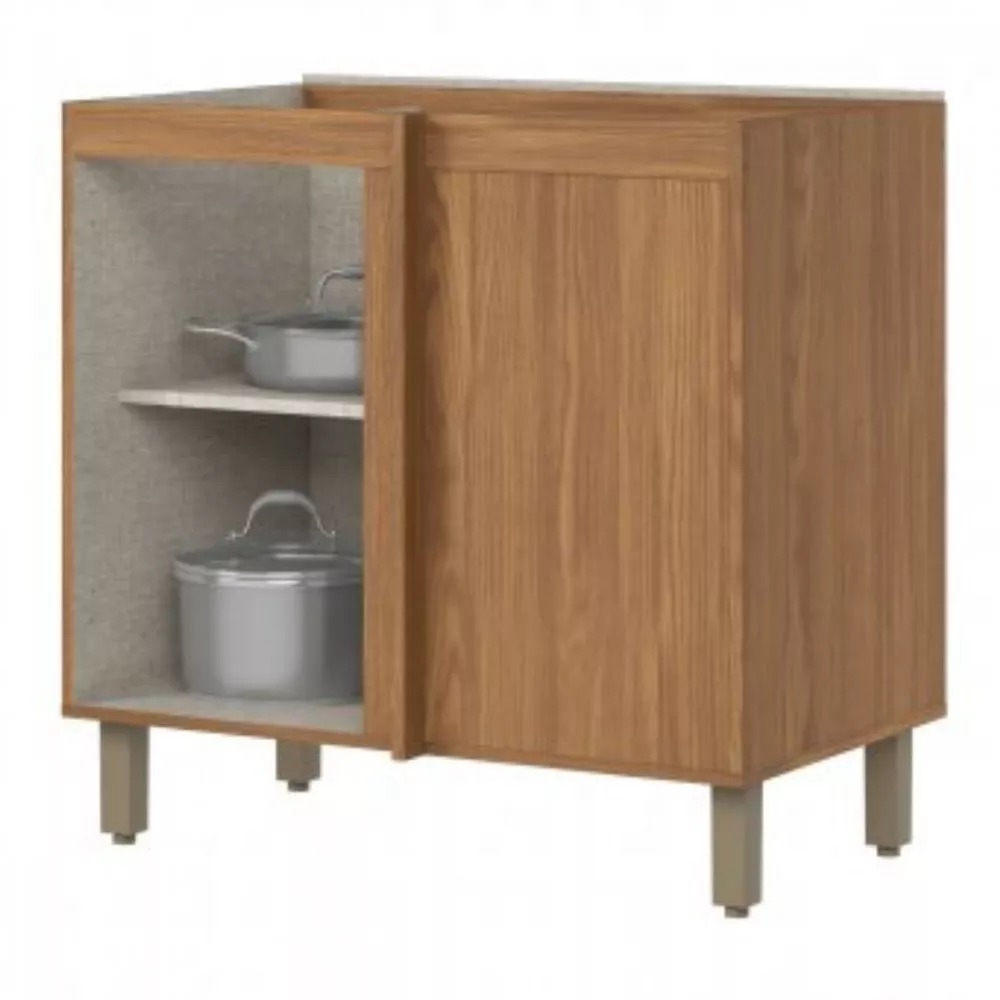 Balcão Canto Reto 1 Porta Requinte Sem Tampo Henn