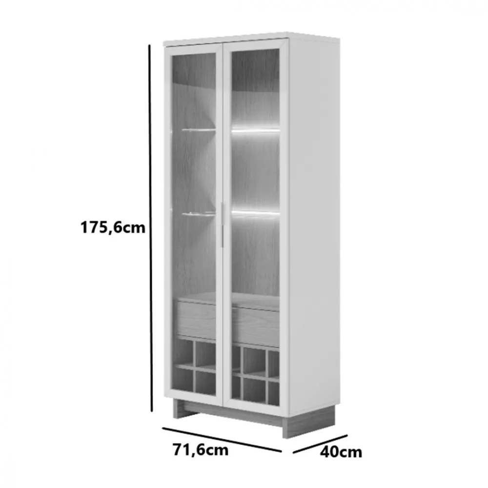Cristaleira Colibri Guanabara Com 2 Portas E 1 Gaveta