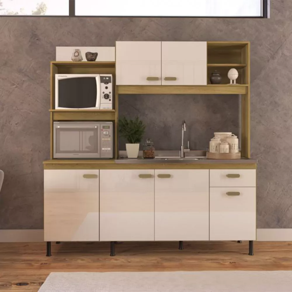 Cozinha Indekes Sevilha 6 Portas 1 Gaveta Sem Tampo 1,82M 6170 6170-1-768