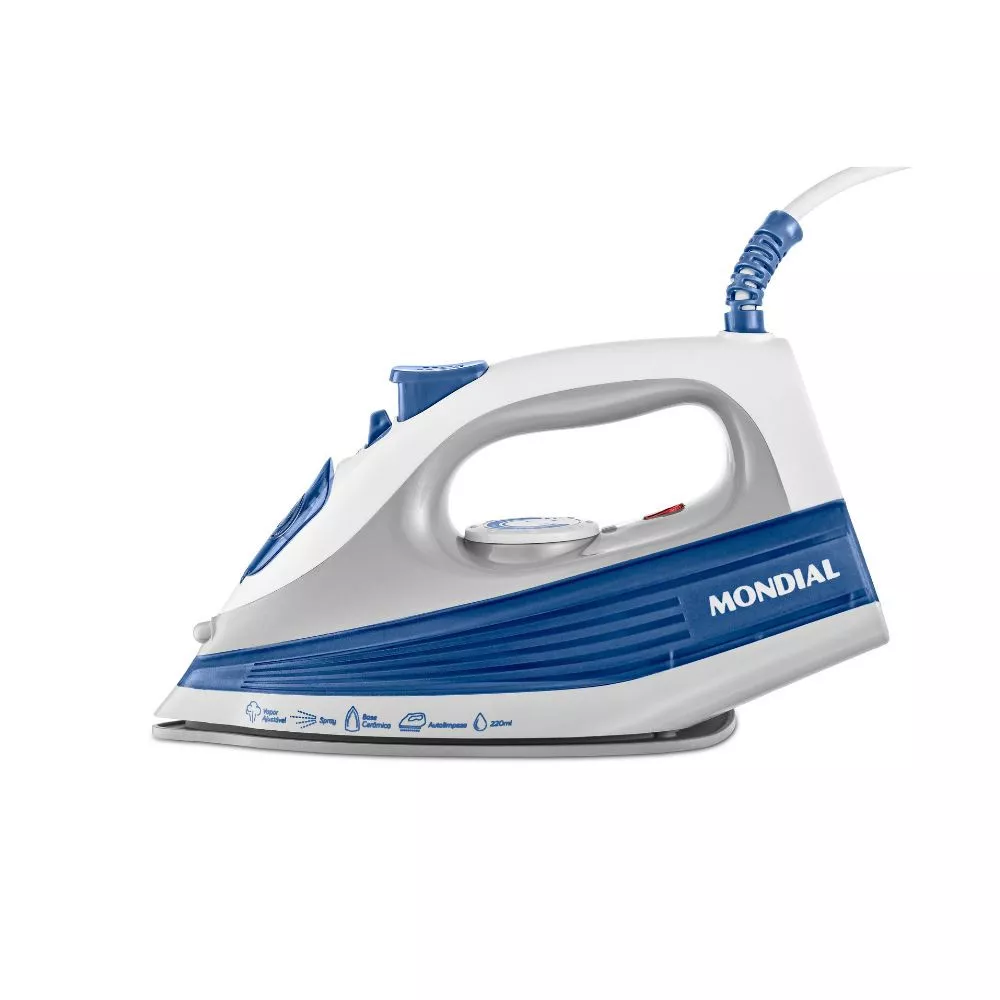 Ferro a Vapor Mondial  Base Cerâmica FVN-01-BL