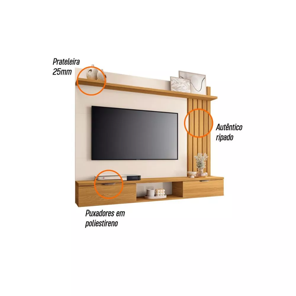Painel HB Móveis Lets Para TV Até 55 Polegadas 2 Portas