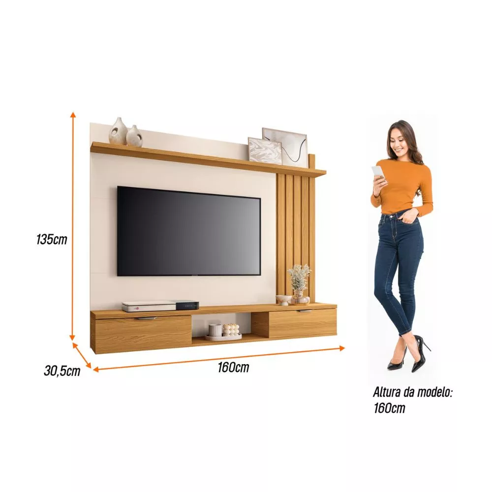Painel HB Móveis Lets Para TV Até 55 Polegadas 2 Portas