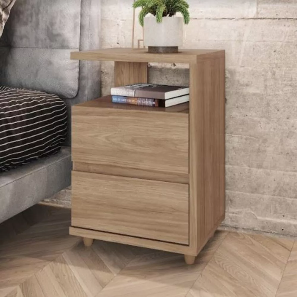 Mesa de Cabeceira Campeche 2 Gavetas Henn D07-10