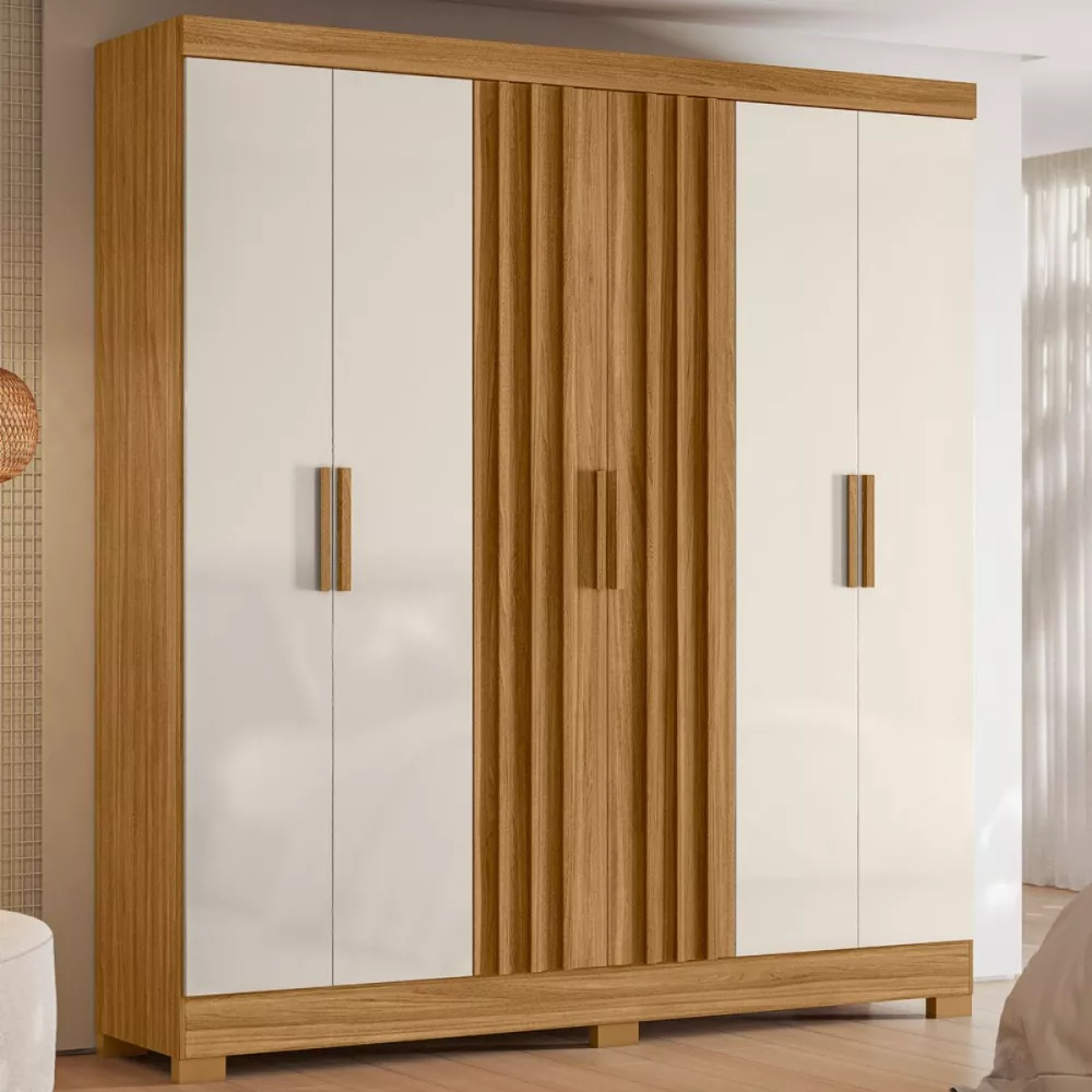 Guarda Roupa 6 Portas 2 Gavetas Moval Valença