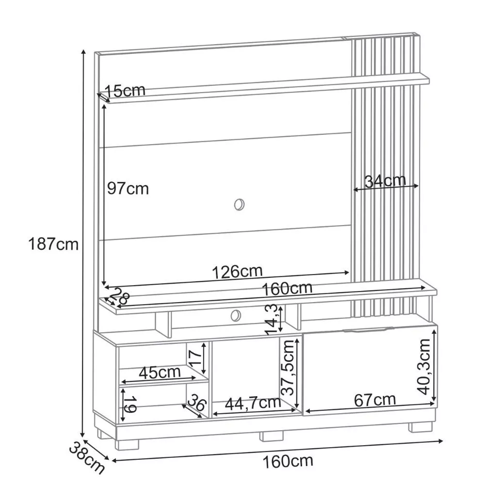 Estante Home Artheo HB 1,60