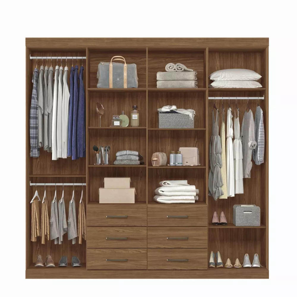 Guarda Roupa Santos Andirá Liverpool Casal 8 Portas 9 Prateleiras