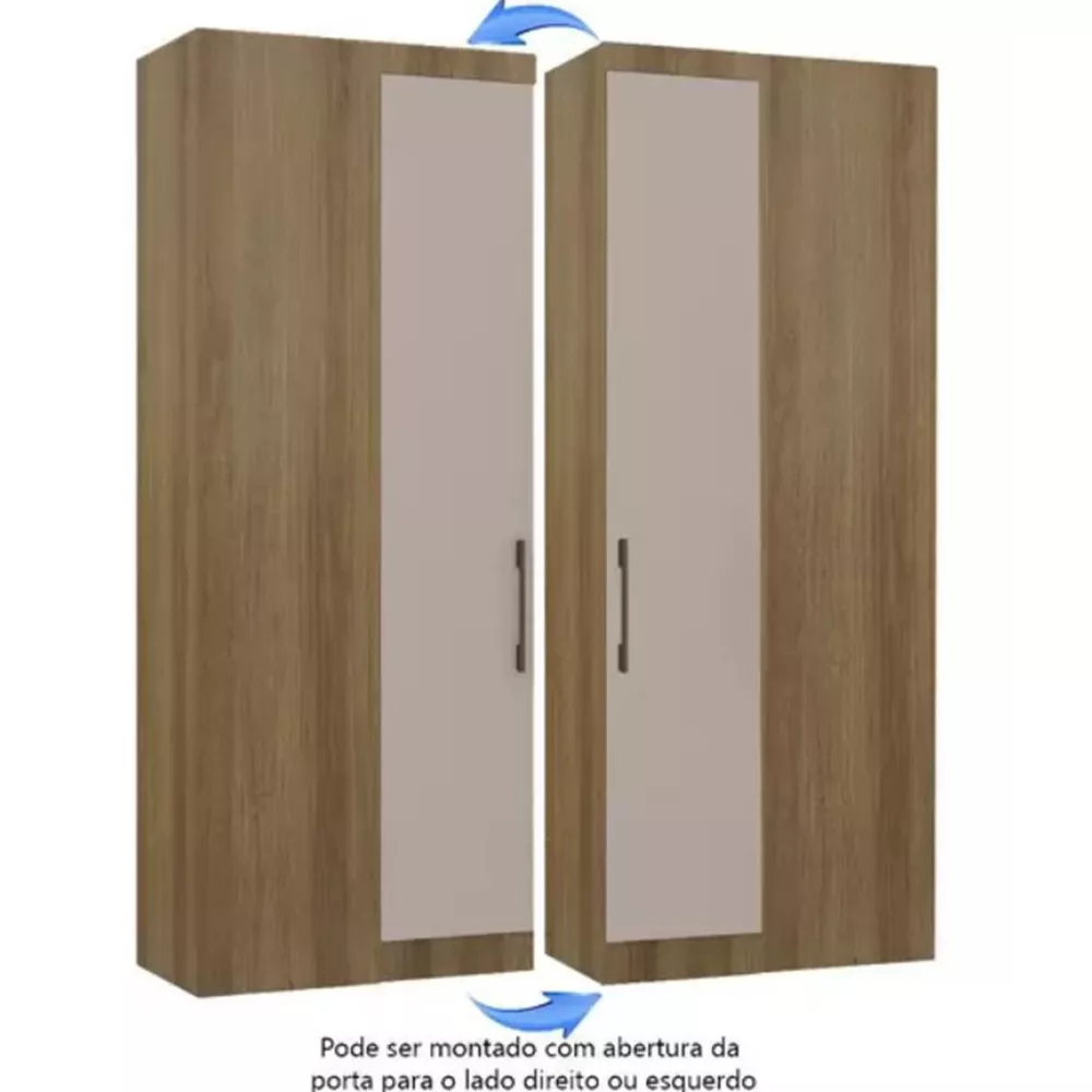 Modulo Guarda Roupa Eucamoveis Paris Canto Reto 1 Porta