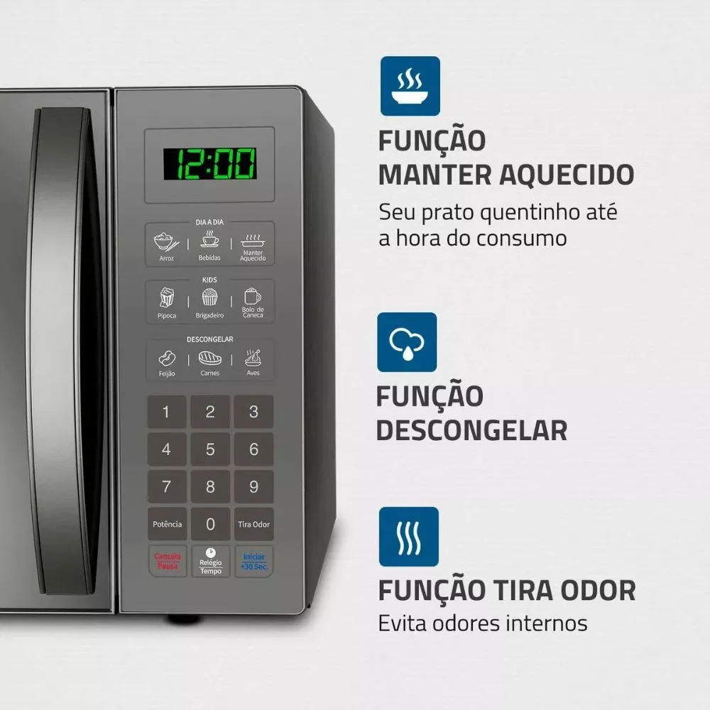Image 5 of 6 of Micro-ondas Mondial 34 Litros 1.400W Espelhado