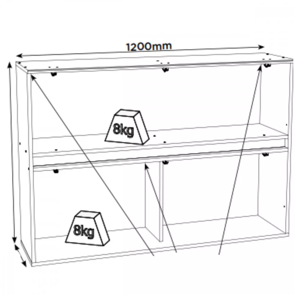 Armário Aéreo 2 Portas Basculantes 1.20cm Requinte Henn