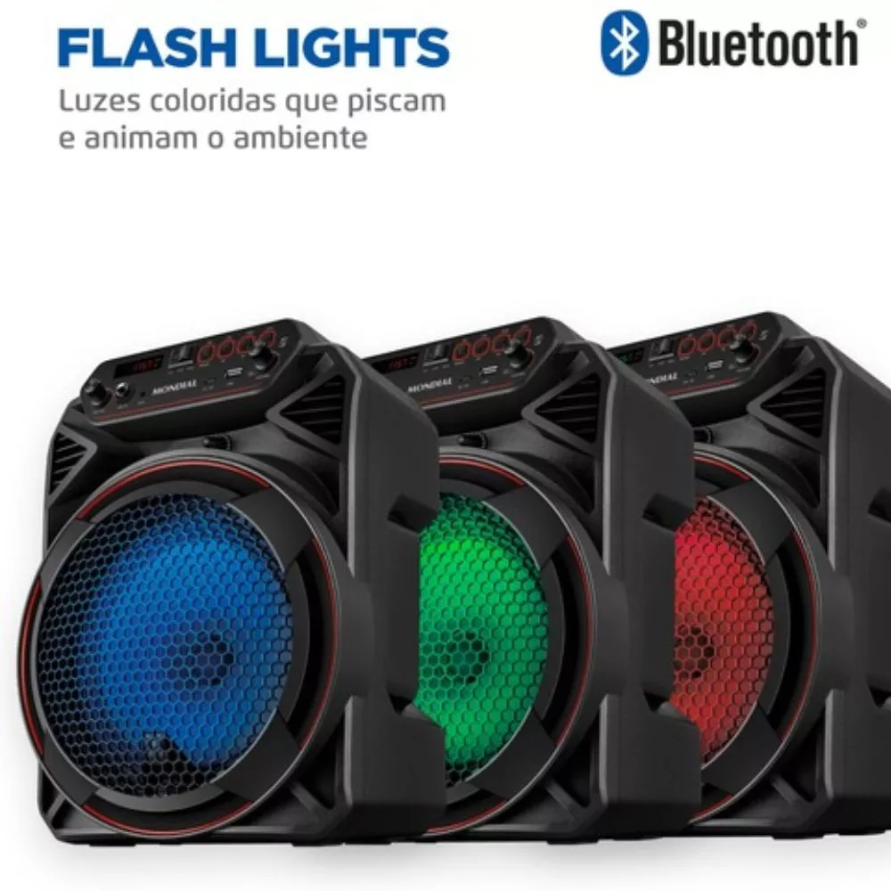 Caixa Amplificada Mondial CM-150 com Bluetooth, USB, Rádio FM e Função TWS - 150W