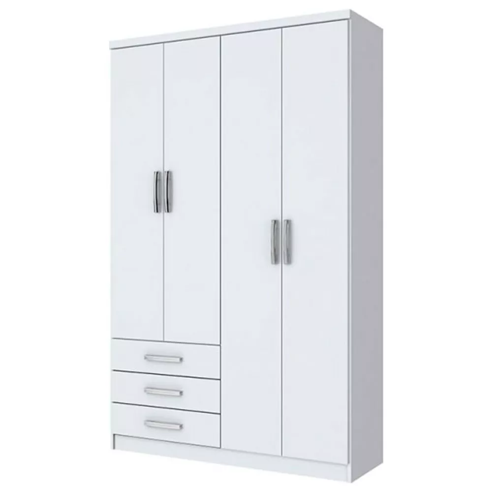 Guarda-Roupa Solteiro 4 Portas 3 Gavetas Henn Caju