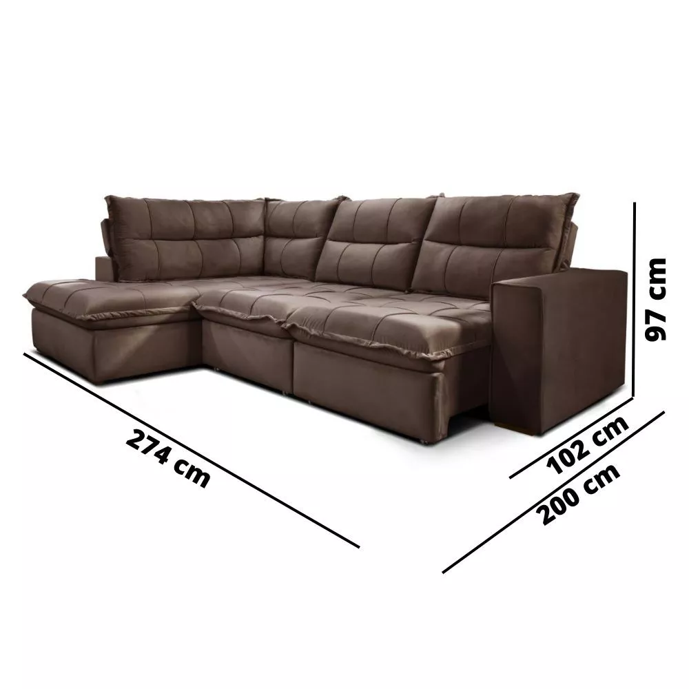 Sofá/ Estofado Solar Campus Com 2 Lugares e Chaise Direto