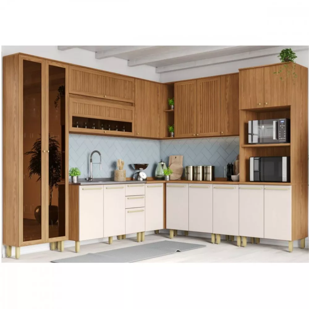 Cristaleira 2 Portas Com Vidro Reflecta Requinte Henn 71,5