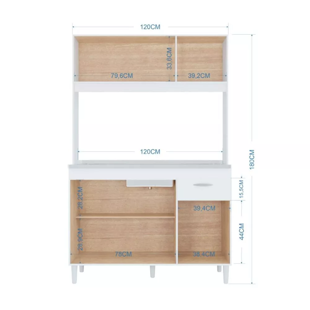 Cozinha Poquema Anete 6 Portas 1 Gaveta