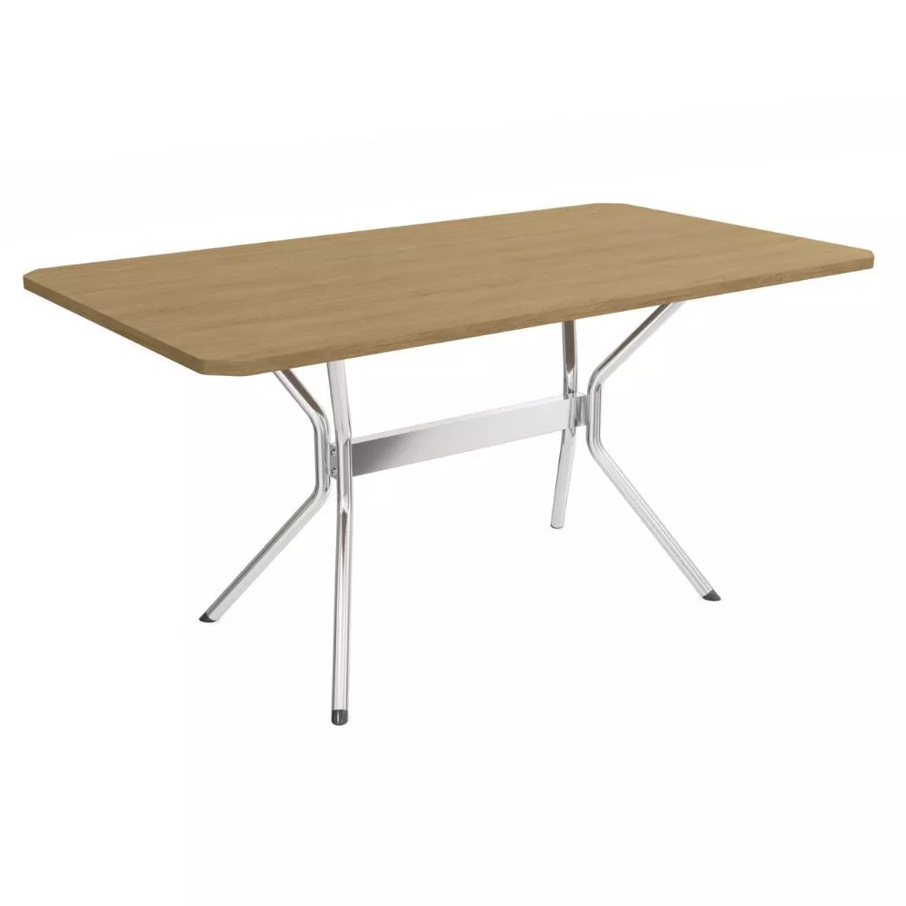 Conjunto de mesa 1,60m 6 cadeiras cromadas Kappesberg