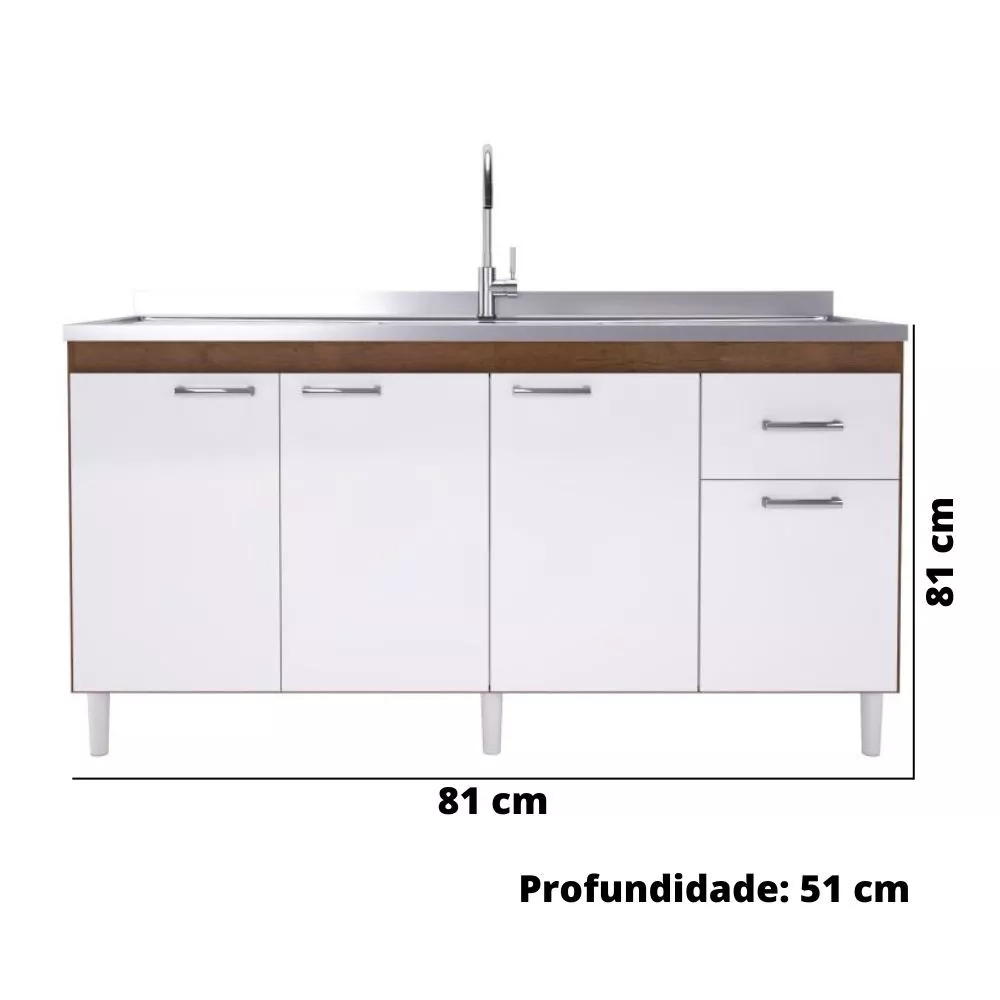 Image 2 of 4 of Balcão Indekes para Pia 4 Portas 1 Gaveta 6115.10