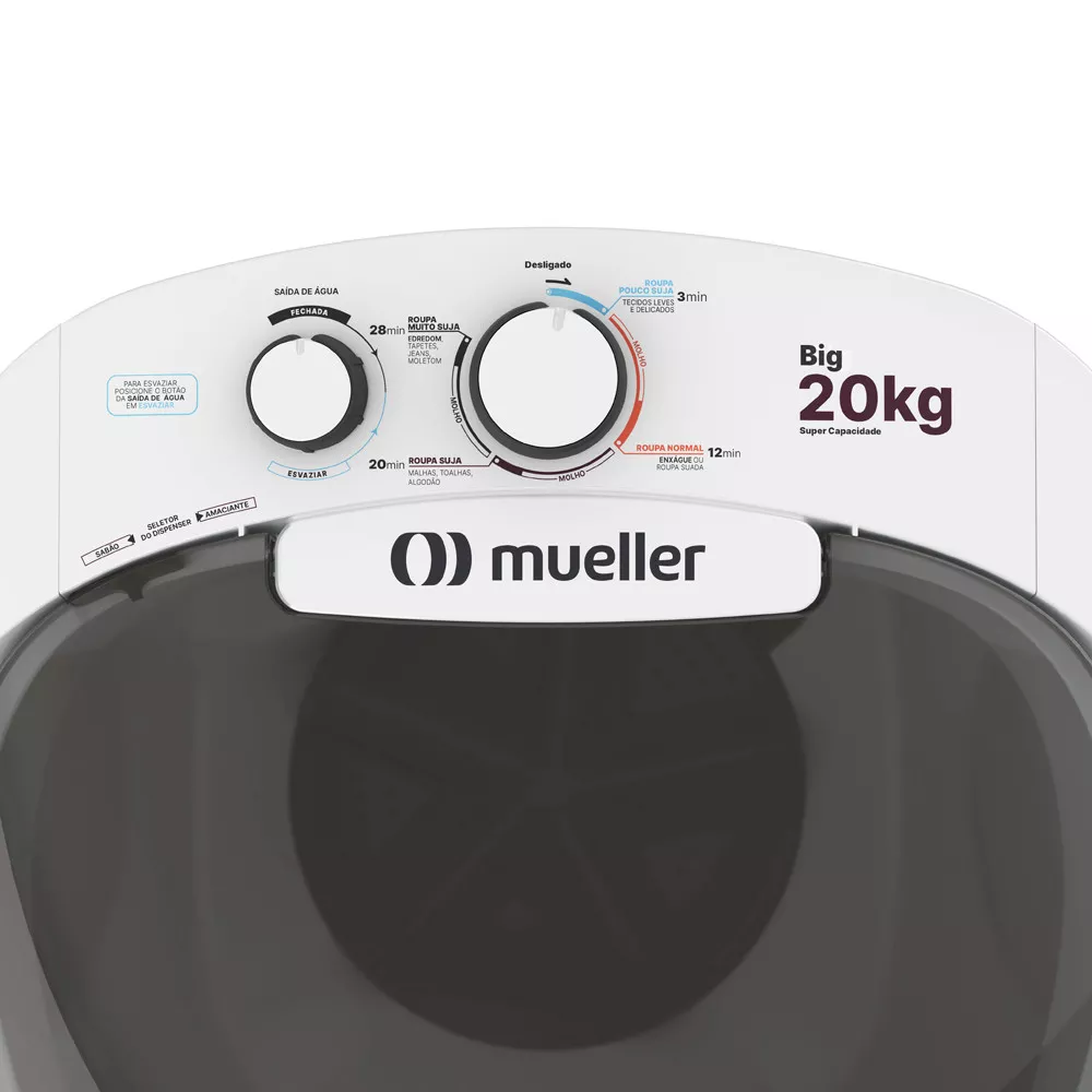 Lavadora Semiautomática Tanquinho Mueller 20Kg Big