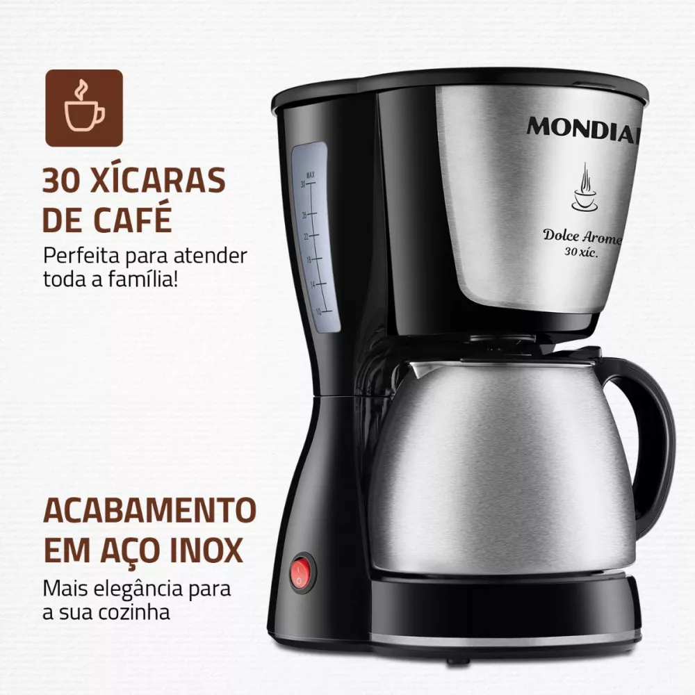 Cafeteira Elétrica Mondial Dolce Arome C-37JI-30X 800W