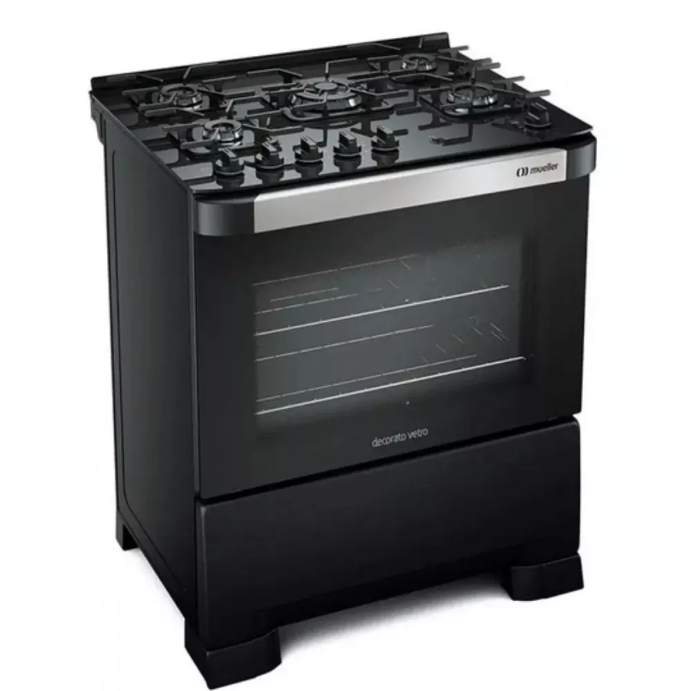 Fogão  5 Bocas Mueller Decorato Vetro