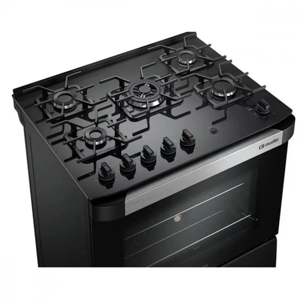 Fogão  5 Bocas Mueller Decorato Vetro