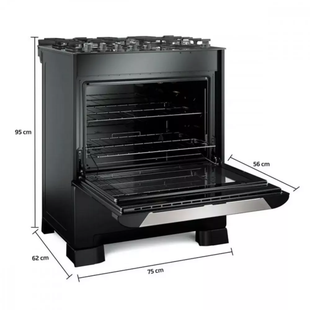 Fogão  5 Bocas Mueller Decorato Vetro