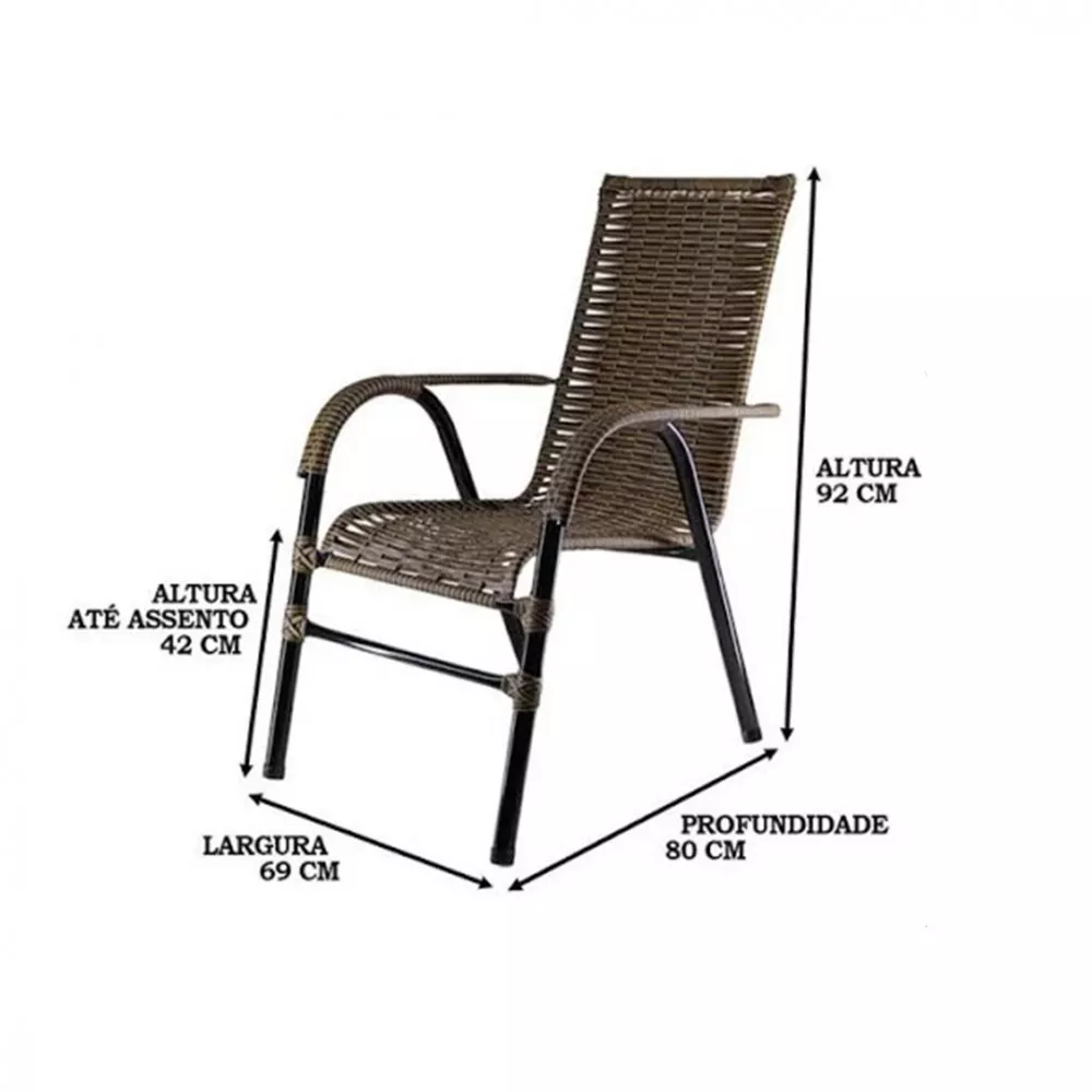 Cadeira Famais Bela Tramada Ferro Liso Artesanal