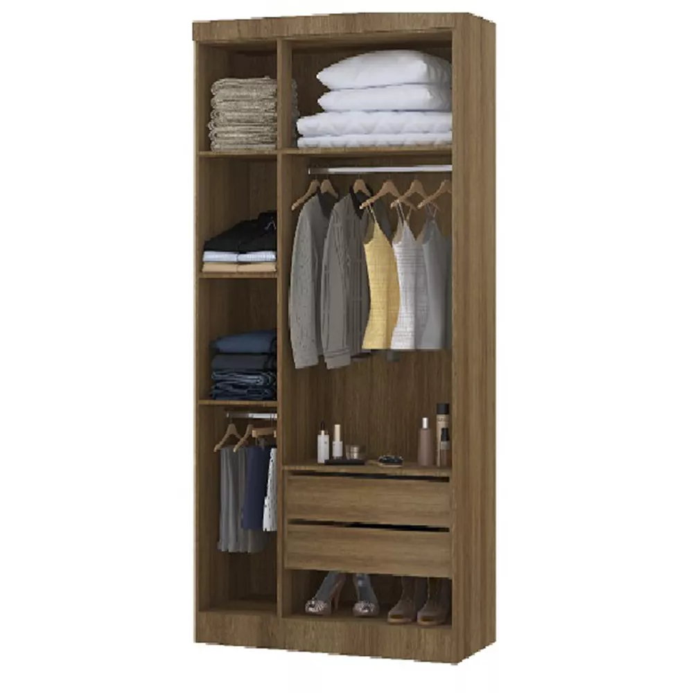 Módulo Guarda Roupa Eucamoveis Paris 3 Portas 2Gavetas