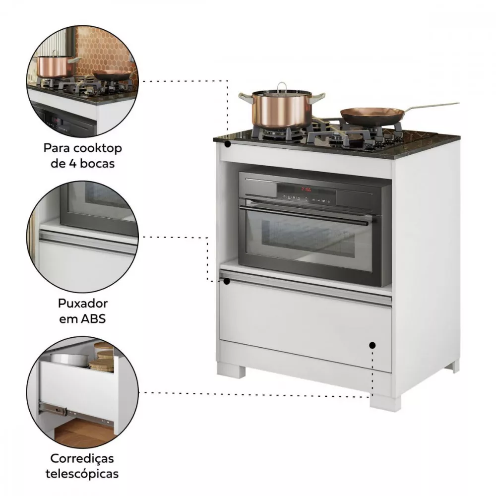 Balcão para Cooktop 4 Bocas Notável 3110