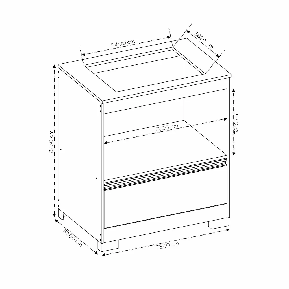 Balcão para Cooktop 4 Bocas Notável 3110