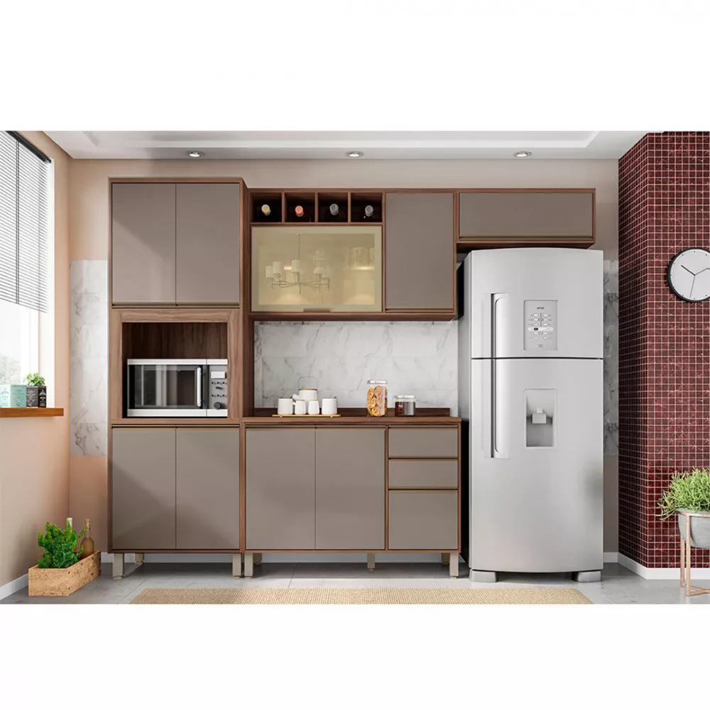 Balcão Luciane Yara 2 Portas 3 Gavetas sem Tampo 120 cm 1304/199