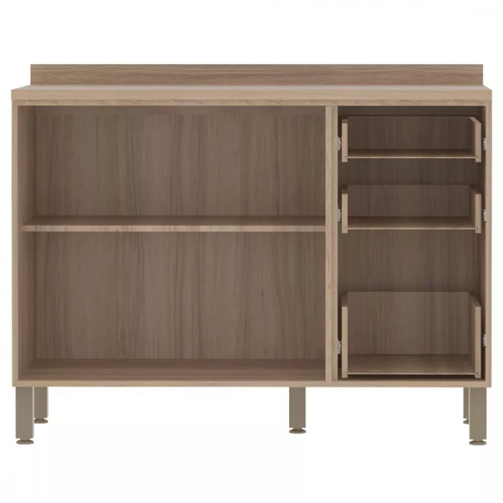 Balcão Luciane Yara 2 Portas 3 Gavetas sem Tampo 120 cm 1304/199