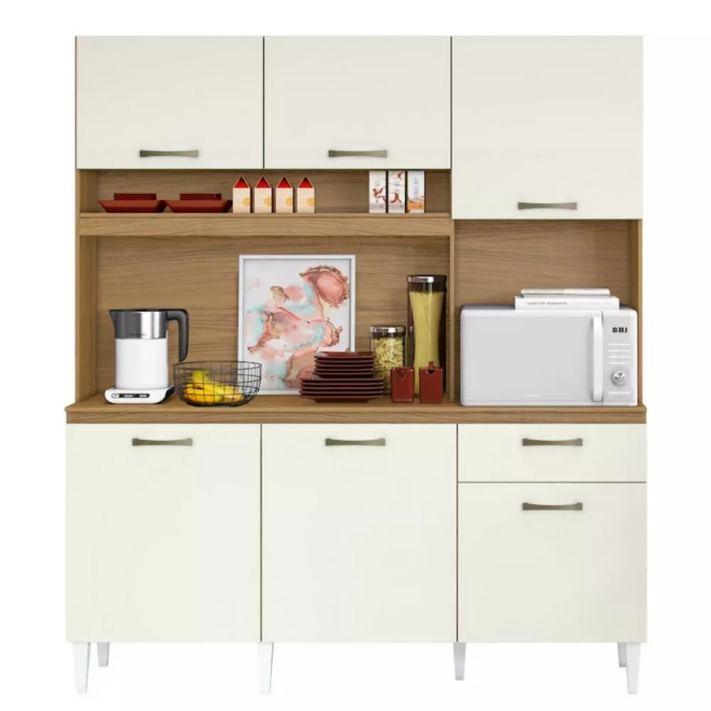 Image 1 of 3 of Kit Cozinha Siena 6 Portas 1 Gaveta Aramoveis 1,60