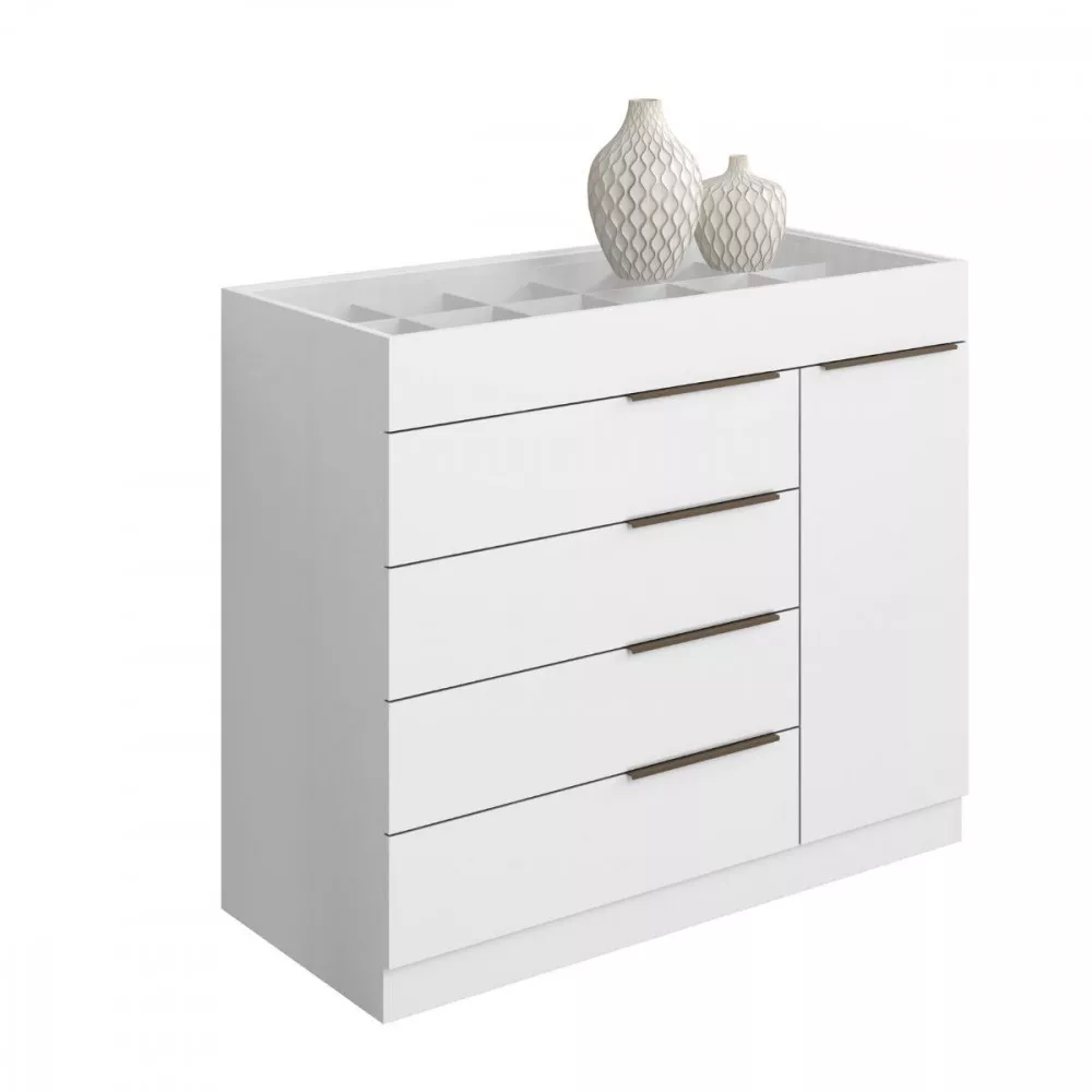 Cômoda Aramóveis  1 Porta 5 Gavetas com Porta Joia