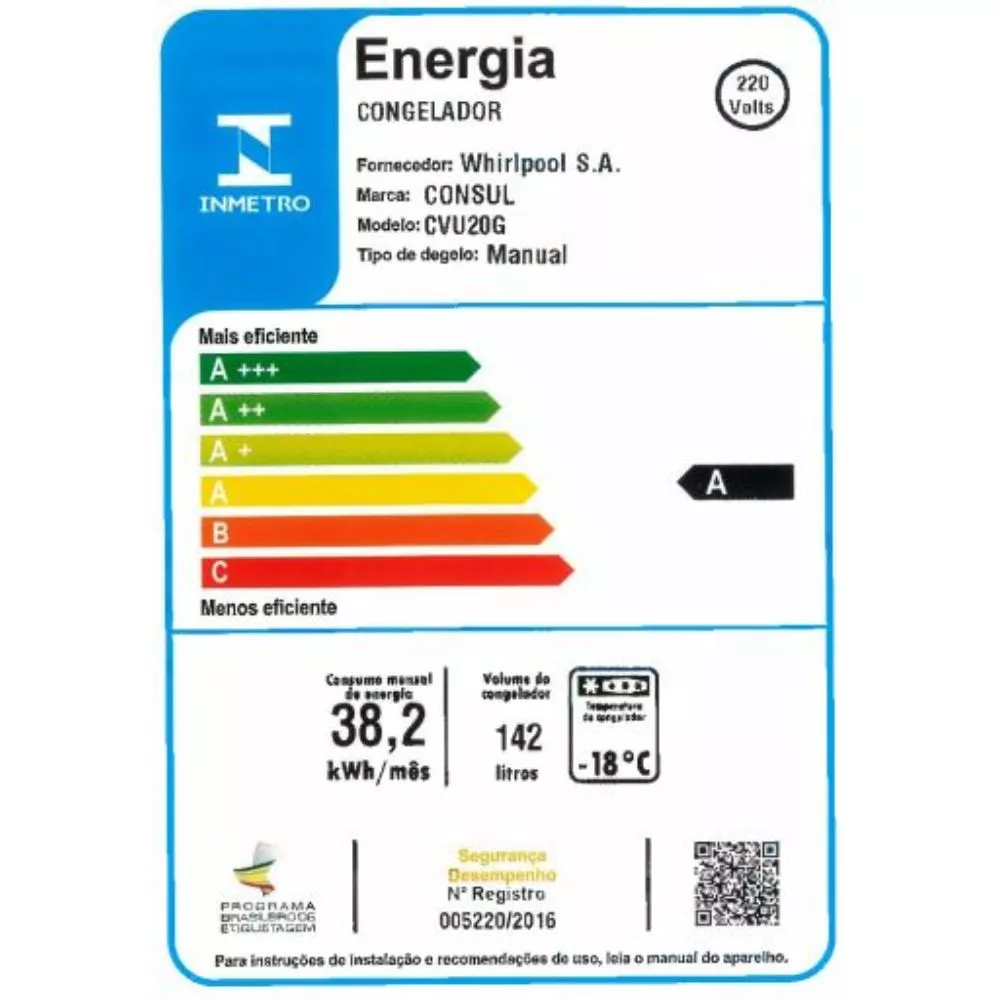 Image 6 of 7 of Freezer Vertical Cvu20 142 Litros Consul
