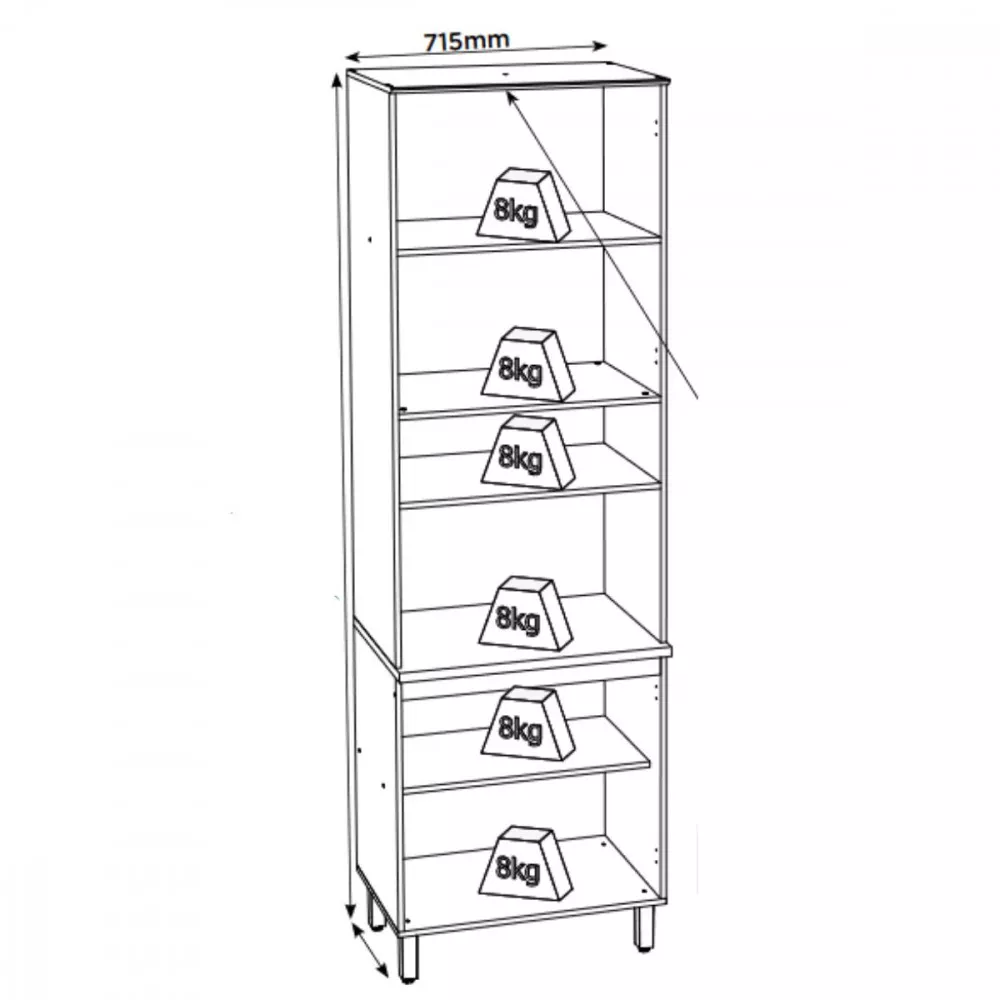 Paneleiro Torre Quente 1 Forno 4 portas Requinte Henn 71,5