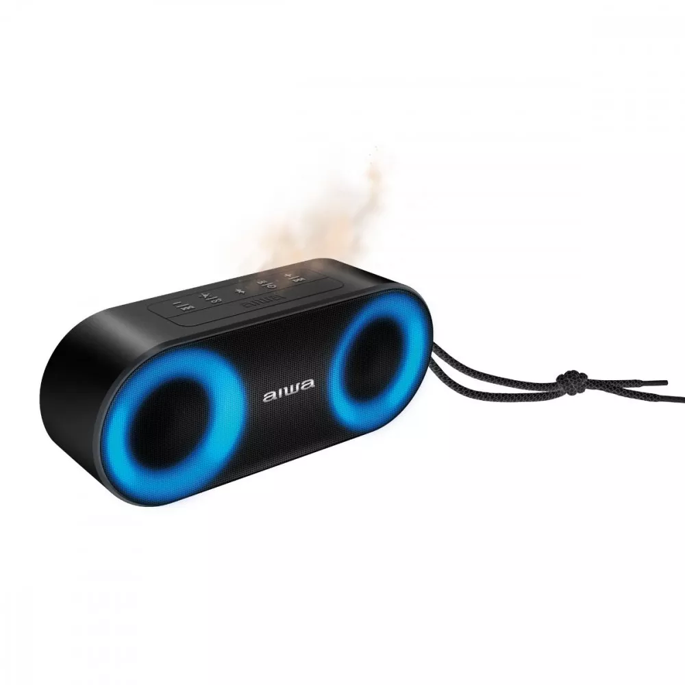 Caixa De Som Speaker Aiwa Bluetooth Luzes Multicores IP65 AWS-SP-01