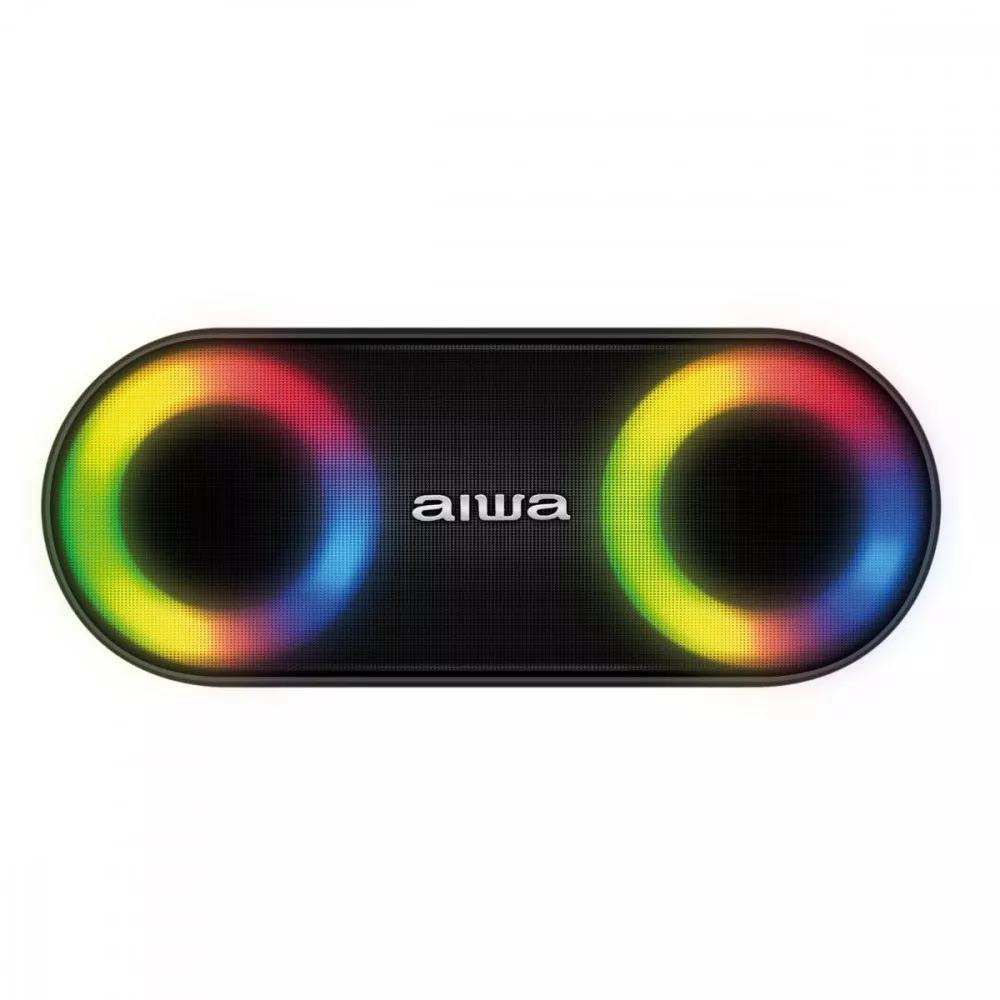 Caixa De Som Speaker Aiwa Bluetooth Luzes Multicores IP65 AWS-SP-01
