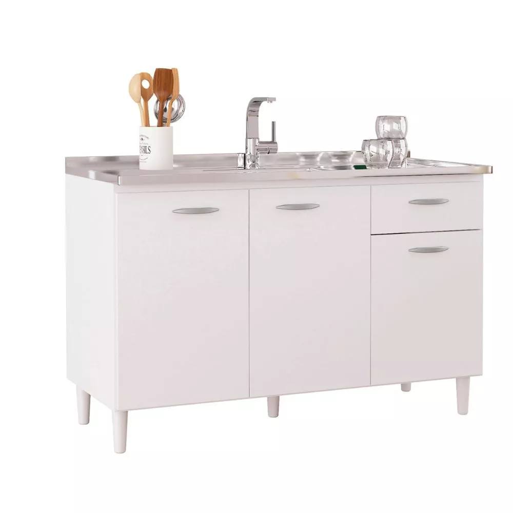 Balcão Poquema Para Cuba 3 Portas 1 Gaveta