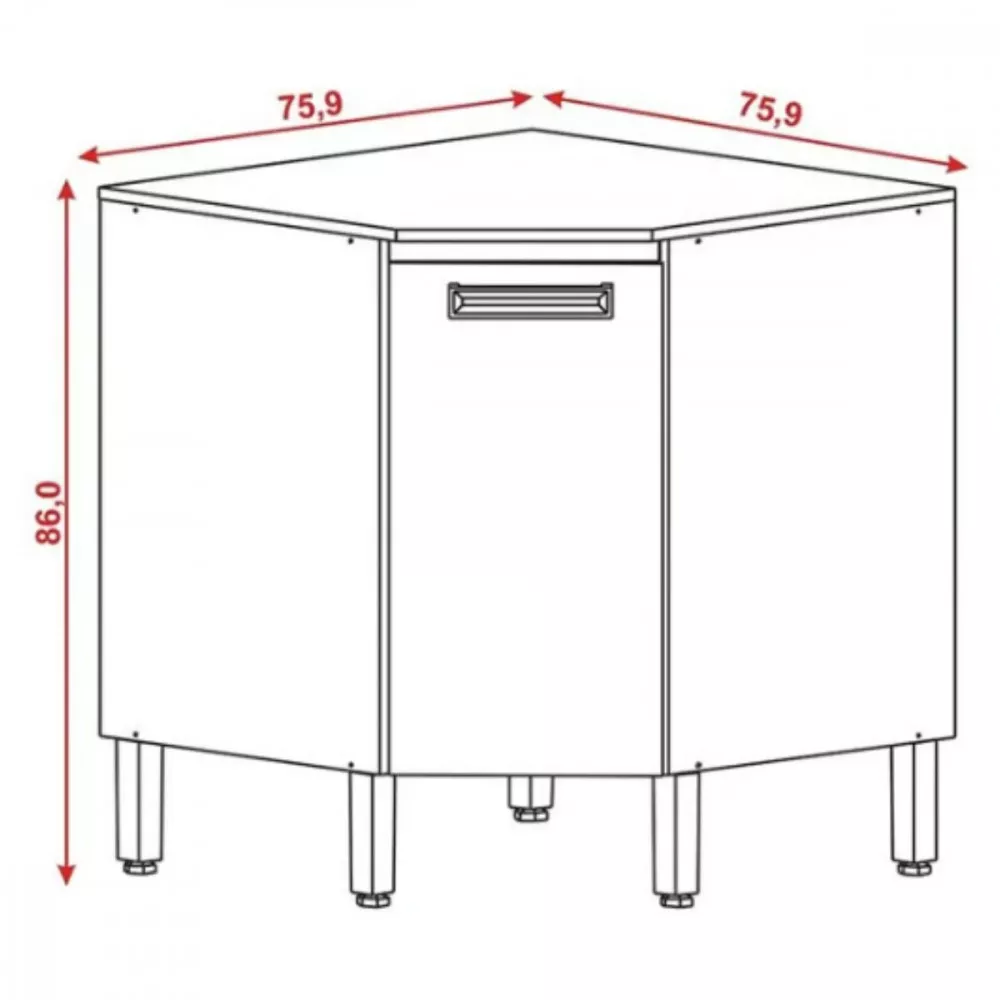 Balcão Kits Paraná Para Canto Com Tampo