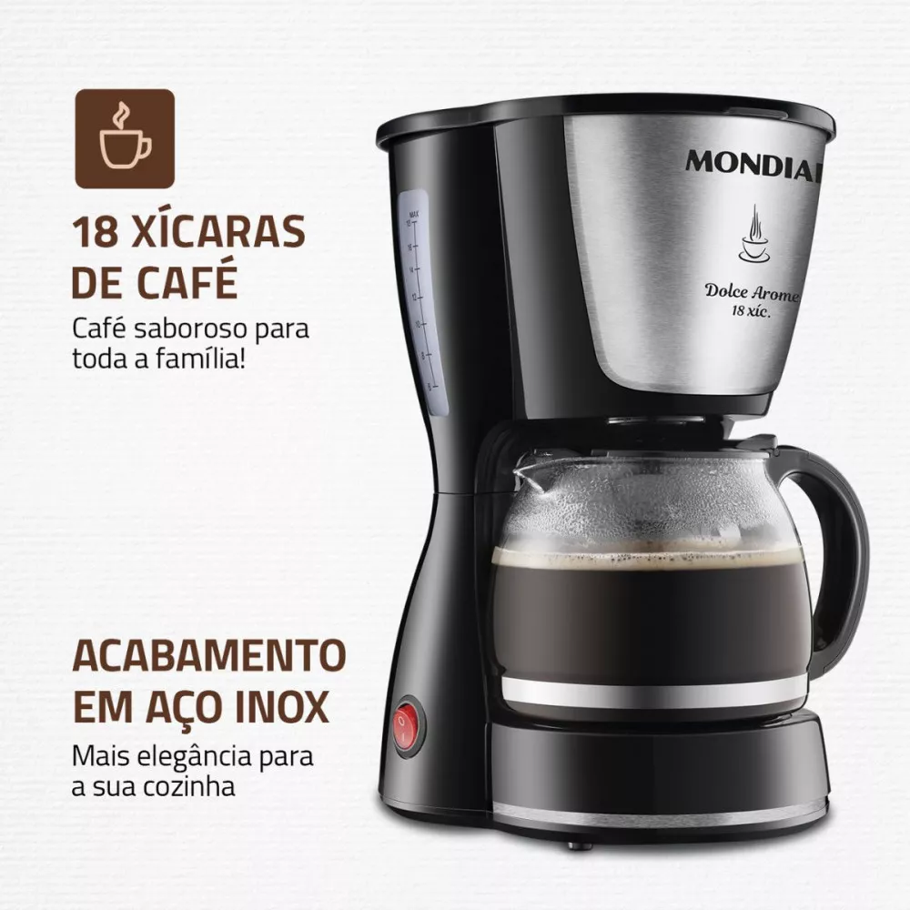 Cafeteira Elétrica Mondial Dolce Arome 550W C-30-18X