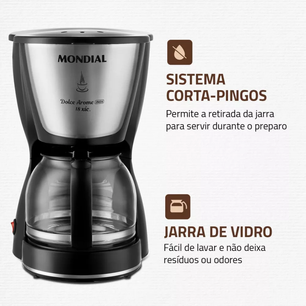 Cafeteira Elétrica Mondial Dolce Arome 550W C-30-18X