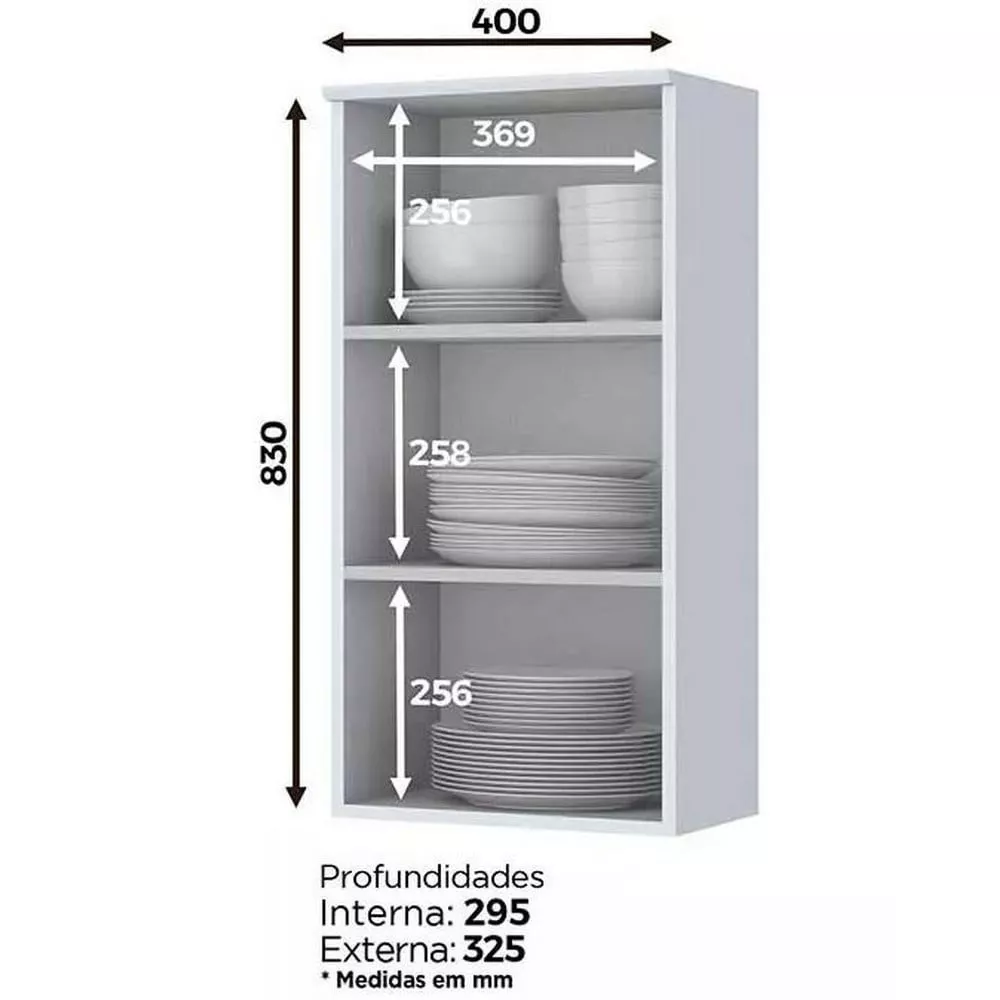 Armário Aéreo Americana com 1 Porta 40cm Henn