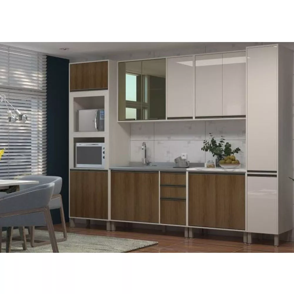 Armário de Cozinha Luciane 3 Portas Linea
