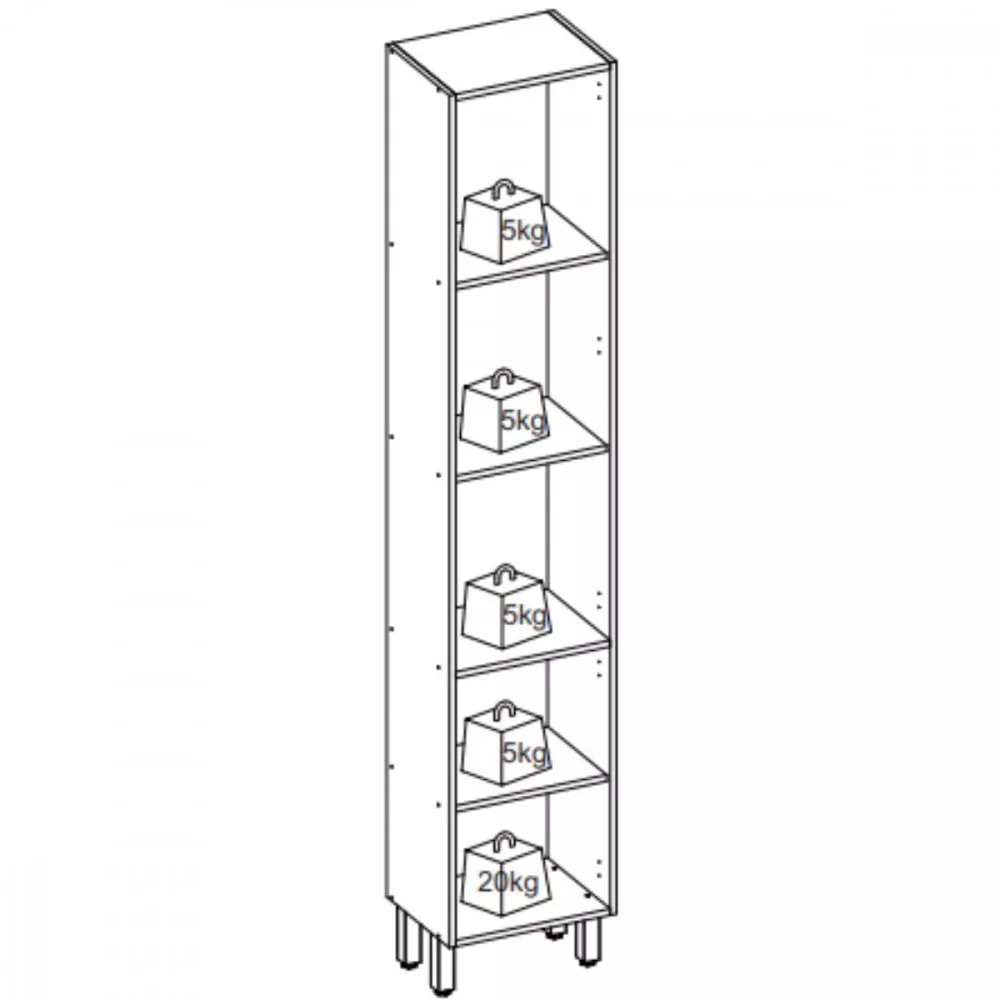 Paneleiro Para Cozinha 2 Portas 40cm Paris Indekes