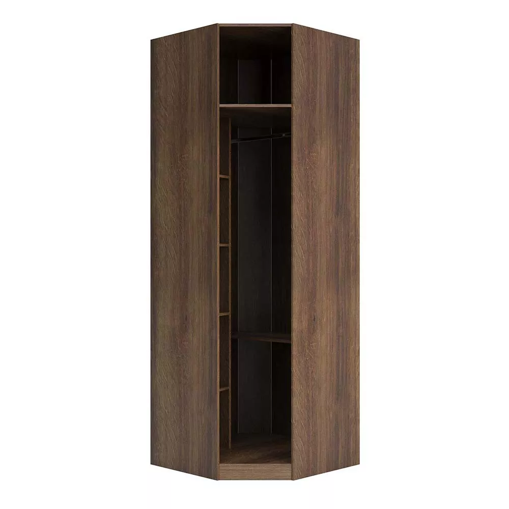Guarda Roupa Closet Aberto Canto Diagonal 5 Prateleiras 1 Cabideiro 83,8cm Prime Luciane Móveis