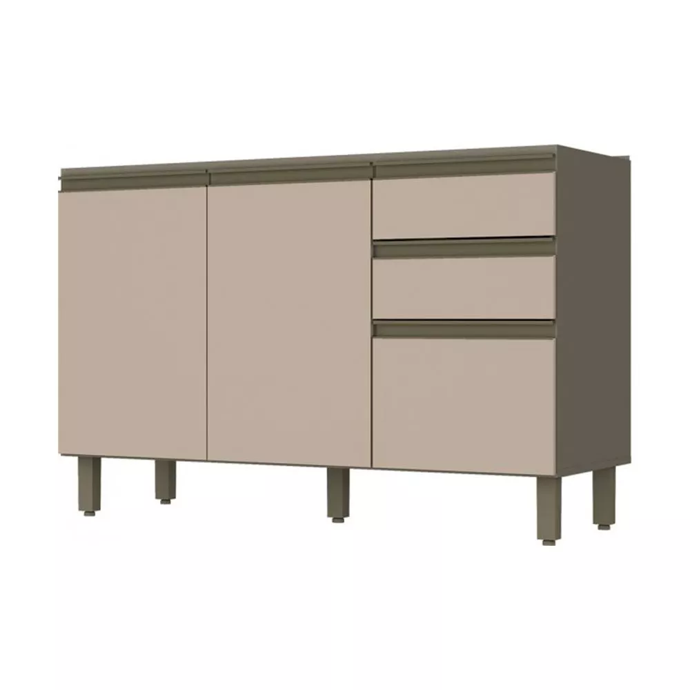 Balcão para Pia 2 Gavetas 3 Portas 120 cm Henn