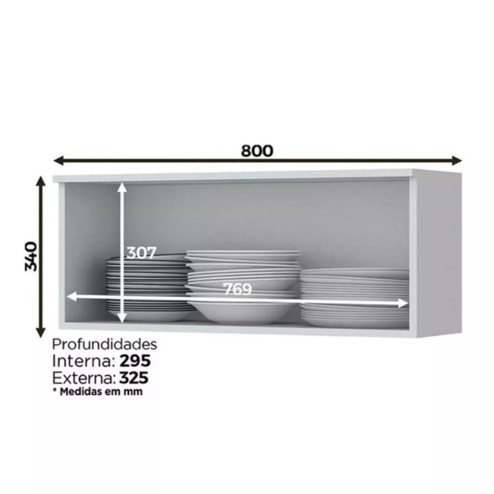 Armário de Cozinha Henn Americana 1 Porta Basculante 80 cm C354-05