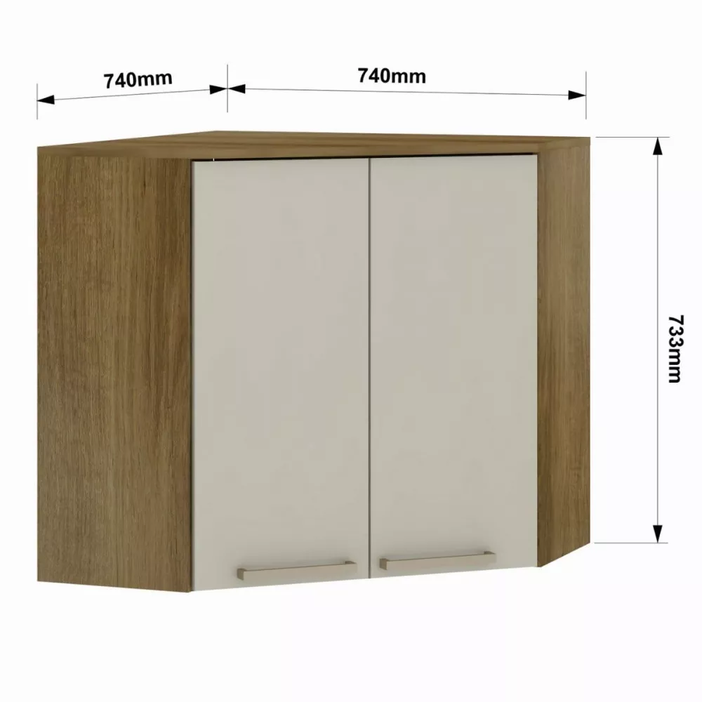 Armário Aéreo 2 Portas Canto Diagonal Isis Luciane