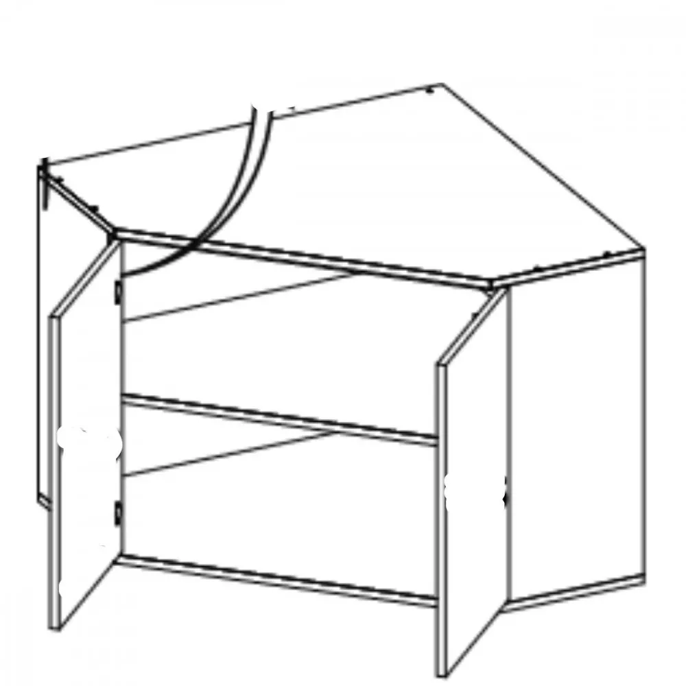 Armário Aéreo 2 Portas Canto Diagonal Isis Luciane